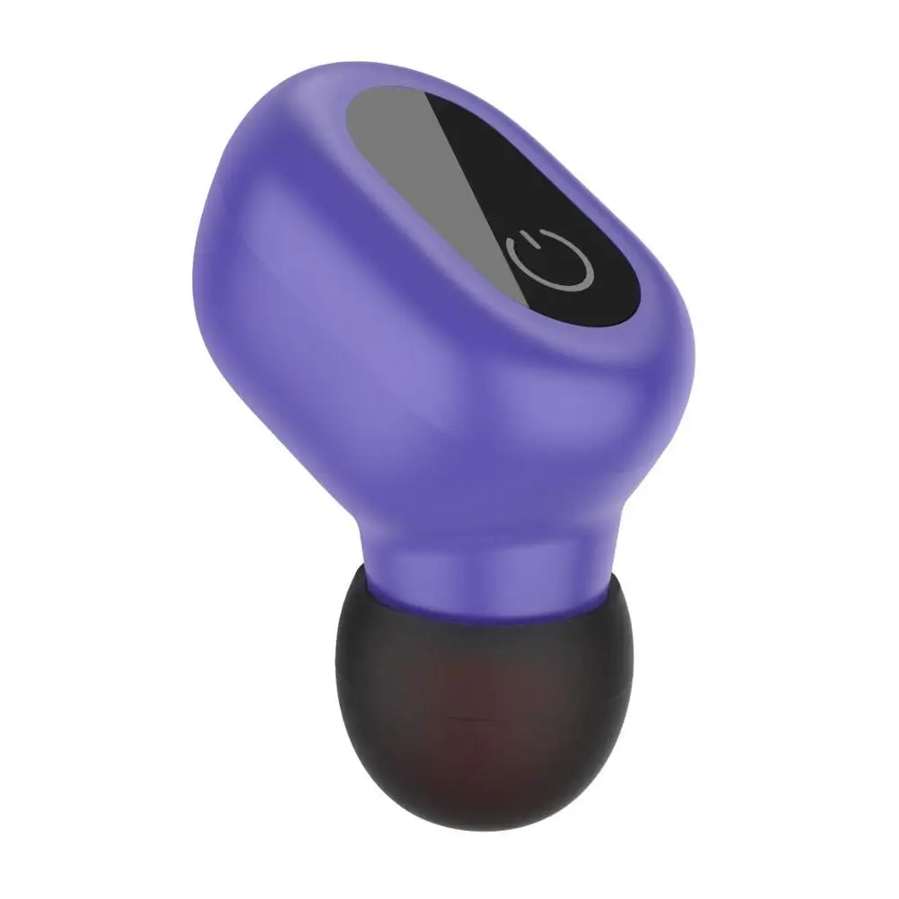 Мини Bluetooth Earbud, один маленький беспроводной наушник Гарнитура для автомобиля с чистым микрофоном-фиолетовый - Цвет: Purple