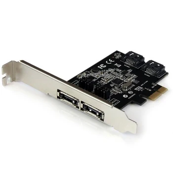 

StarTech.com 2 Port PCI Express SATA 6 Gbps eSATA Controller Card - Dual Port PCIe SATA III Card - 2 Int/2 Ext, PCIe, SATA, CE,