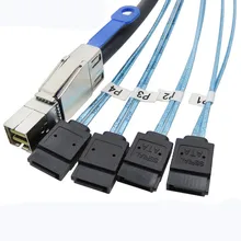 Mini sas High Density SFF-8644 to 4SATA7P 12GB server external hard drive cable Mini sas High Density SFF-8644 to 4SATA7P 12GB server external hard drive cable