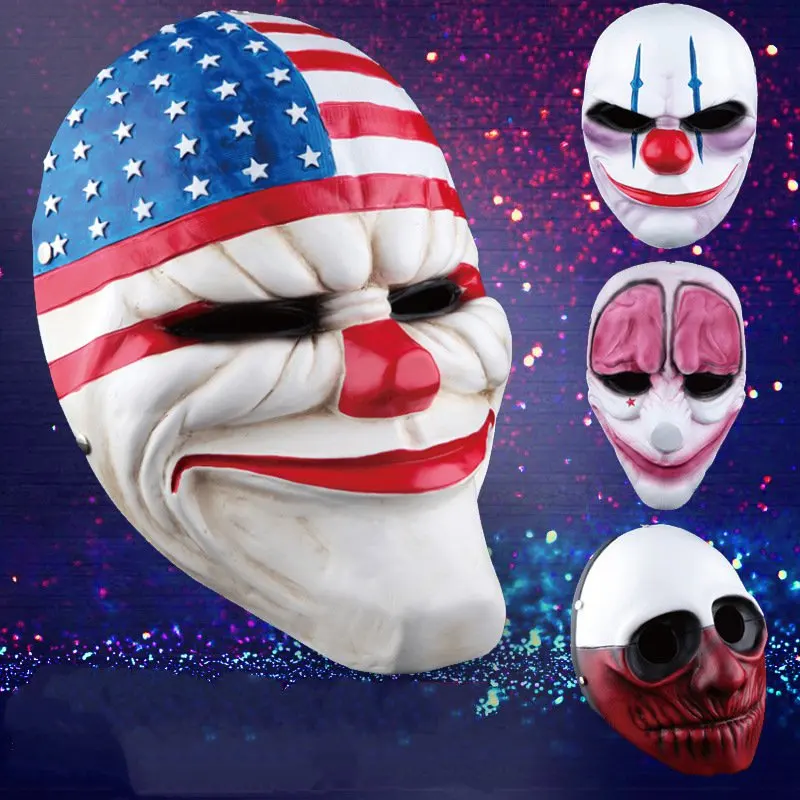 Payday 2 маска Страшные маски на Хэллоуин вечерние маскарадные маски для косплея страшный Клоун Маска смешная страшная тушь для ресниц шутка злодея Maska