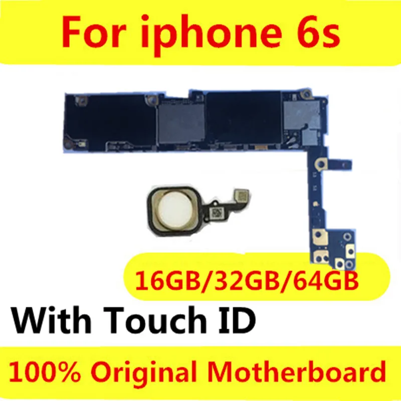 

Full unlocked for iphone 6S 6 S Motherboard With/Without Touch ID,Original for iphone 6S Mainboard with Full Chips,16GB 32G 64G