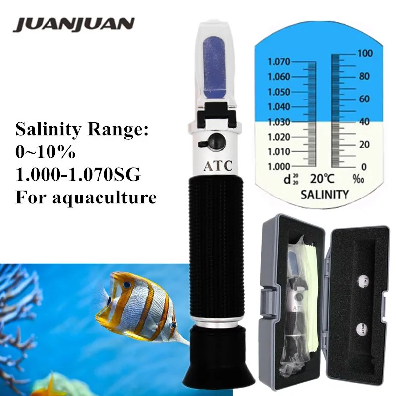 ATC Handheld 0 10 SalinityRefractometer Water Salt Hydrometer meter