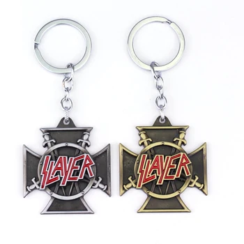 

The band Keychain logo SLAYER Key chain pendant alloy key ring Jewelry Keychain For Men and women 10pc/lot