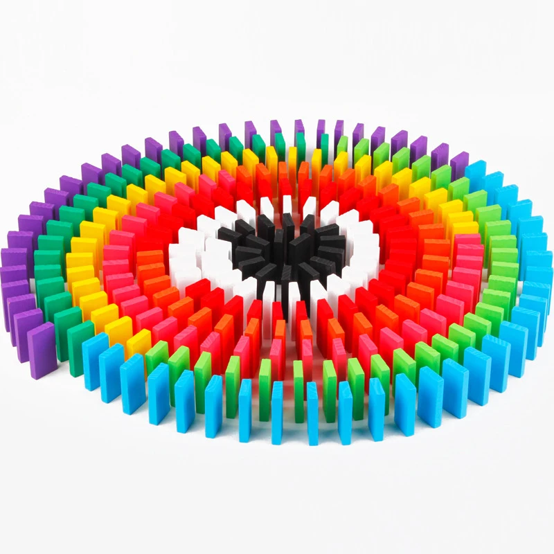 Montessori Toys Children Early Educational Learning Puzzle Wooden Toys Colored Domino Kids Brain-Training Toy 100Pcs/Set Montessori Toys Children Early Educational Learning Puzzle Wooden Toys Colored Domino Kids Brain-Training Toy 100Pcs/Set