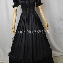 Culturedly черное модное кружевное платье длиной до пола готический, викторианской эпохи вечерние платья период средневековый бальный наряд реконструктивный Театральный Костюм