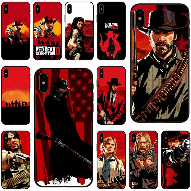 

Hot Red Dead Redemption 2 Cover Soft Silicone black Phone Case For iPhone X XR XS MAX 5 5C 5S SE 6 6S Plus 7 8 Plus