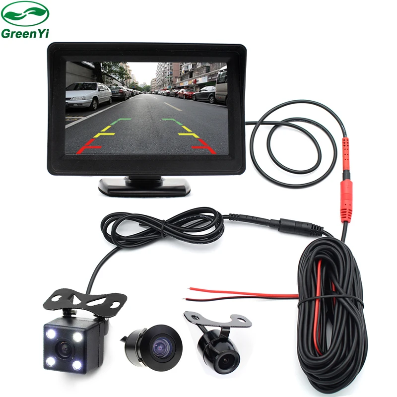 imágenes para TFT de 4.3 Pulgadas Auto de Visión Trasera Aparcamiento Monitor + 4 LED de Visión Nocturna CCD de Visión Trasera Cámara de Estacionamiento Automático Con Monitores Espejo de Coche 2 in1 imágenes para TFT de 4.3 Pulgadas Auto de Visión Trasera Aparcamiento Monitor + 4 LED de Visión Nocturna CCD de Visión Trasera Cámara de Estacionamiento Automático Con Monitores Espejo de Coche 2 in1