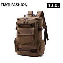 Z.L.D Originals 2017 High Quality Canvas Neutral Backpack Solid Color Large Capacity Leisure Multipurpose Travel Backpacks