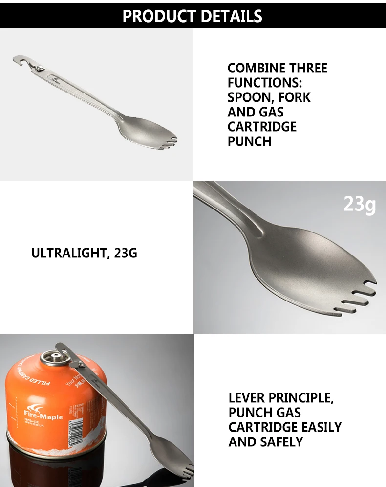 Fire Maple titanium Spork с многофункциональным ударом сверхлегкие походные столовые приборы походная посуда награждена ISPO Gold Winner