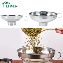 Высококачественная Воронка с широким горлом для консервирования с ручкой из нержавеющей стали, бытовая воронка, фильтр, кухонные инструменты для приготовления пищи