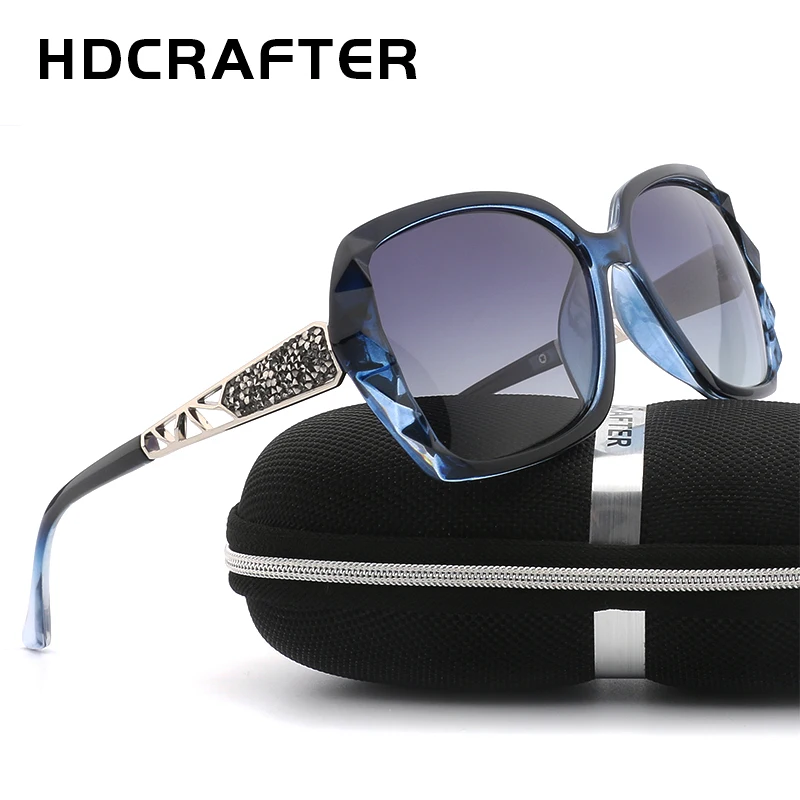 

HDCRAFTER 2018 Oversized Sun Glasses Women Luxury Brand Design Polarized Sunglasses Ladies Elegant Female Sunglass Eyewear