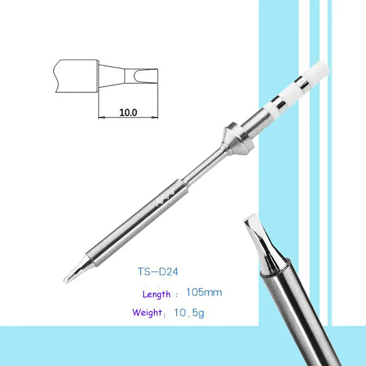 Набор синего цвета TS100 интеллигентая(ый) мини Электрический паяльник программируемый с жала паяльника B2/BC2/C4/D24/I K NK KU - Цвет: with TS-D24 tip