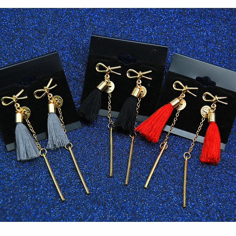 

Europe Ancient Style Fashion Tassel Dangle Earrings Long Drop Earrings Ethnic For Women e0222