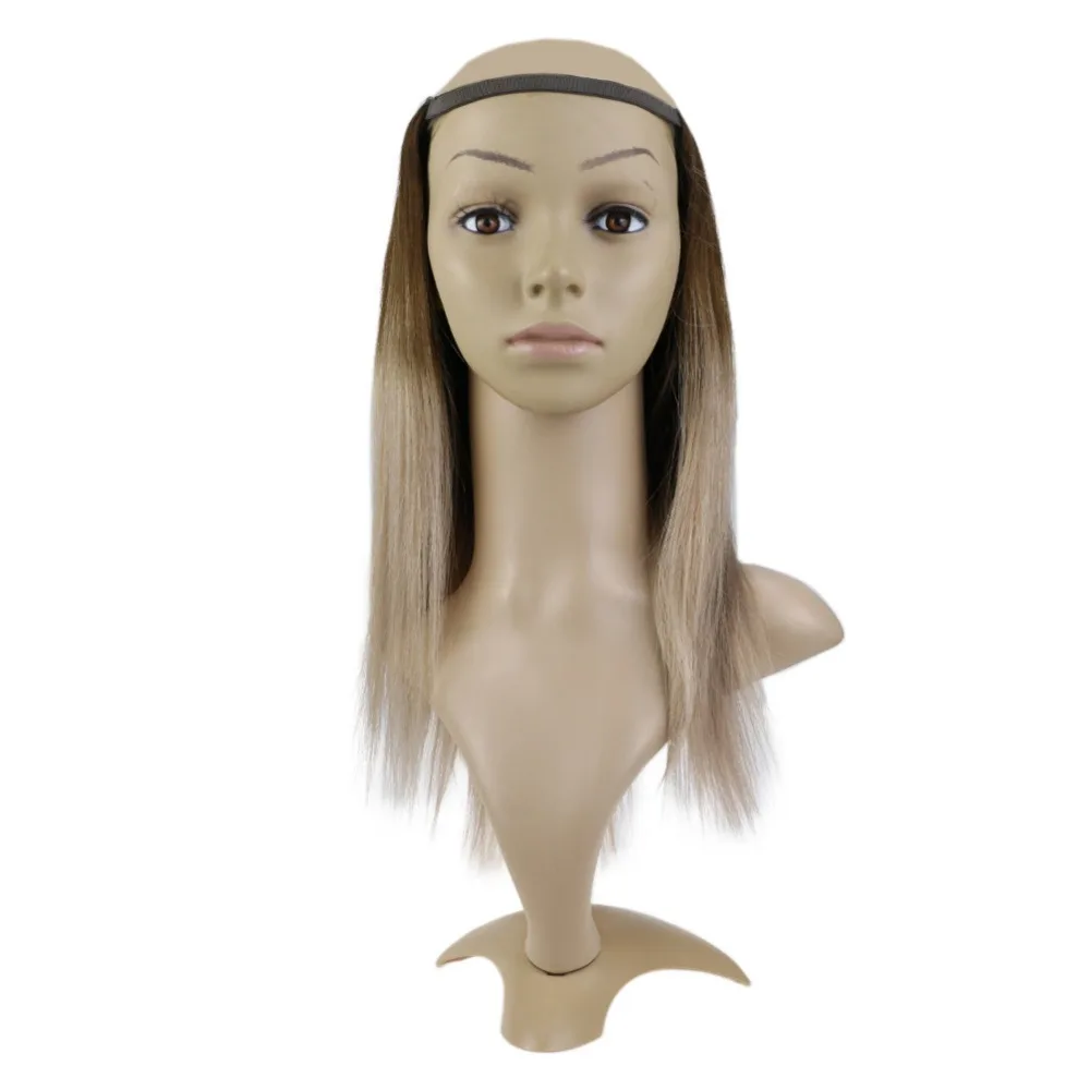 

Full Shine Clip in One Piece U Part Wig Extensions Color #4 Fading To Color #18 100% Remy Straight Hair Extensions Half Wig