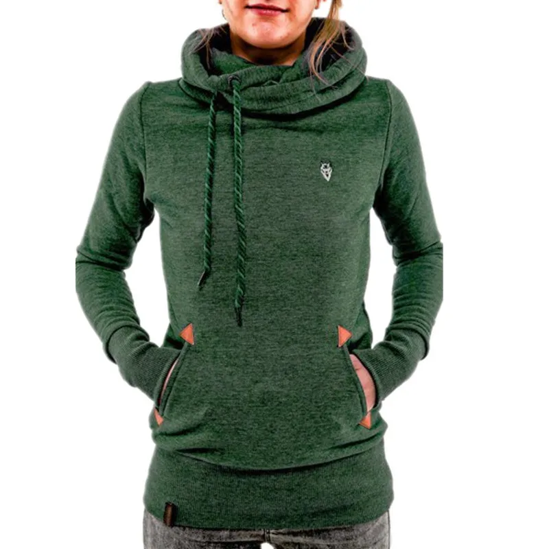 2017 Autumn Women Fashion Hooded Long Sleeve Pocket Hooded Sweater