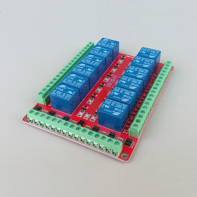 

RM12E 12-way relay control module / bidirectional optocoupler isolation / high and low level optional / 5V / 12V / 24V