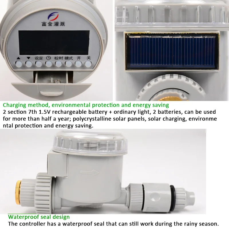 Watering Timer Solar Power Automatic Irrigation Watering Timer Programmable Hose Timers Irrigation System for Greenhouse Plant