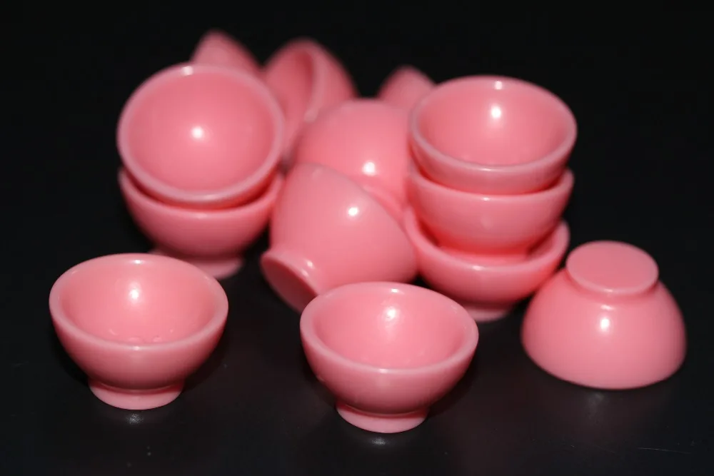 

Pink Round Resin Bowl Dollhouse Miniatures Japanese Mini Rice Bowl Flatback Miniature Tableware Dining Accessory 23*14mm