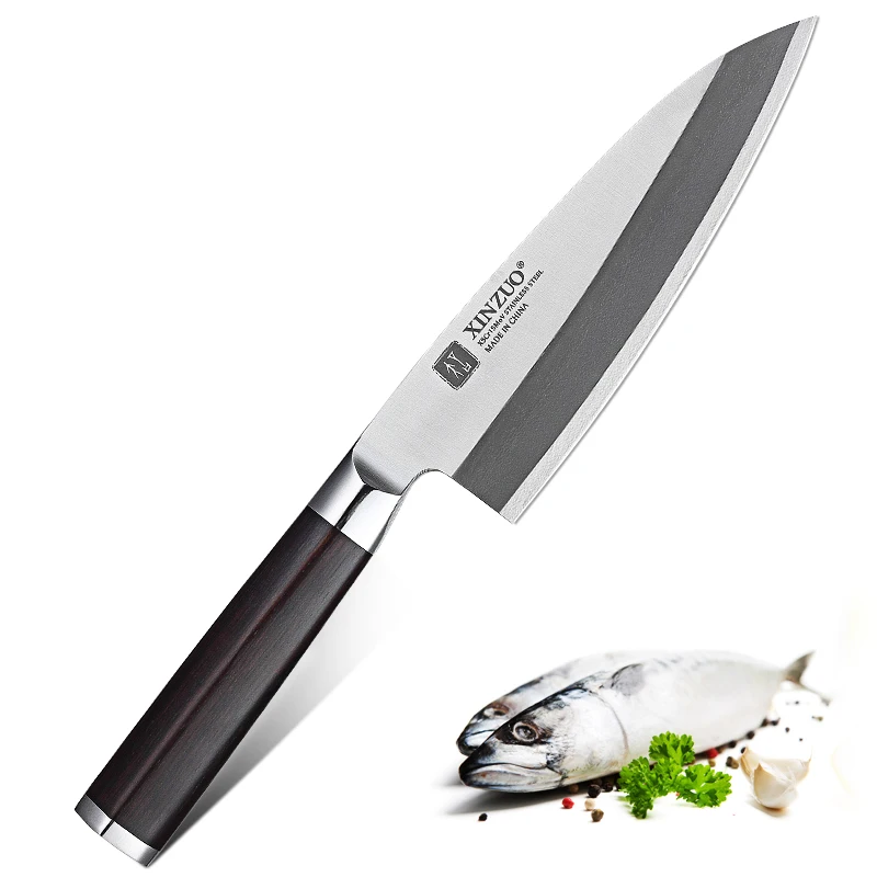 

XINZUO 180MM Gyuto Knife X5Cr15MoV Stainless Steel Japanense Deba Filleting Knife Fish Head Kitchen Chef Knives Ebony Handle