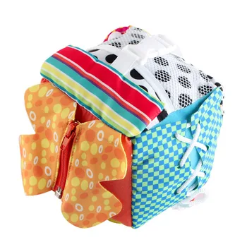 

Baby Training Dice Shape Toddler Zipper Button Toys Study Early Educational Learning Ball Sensory Development for Kids