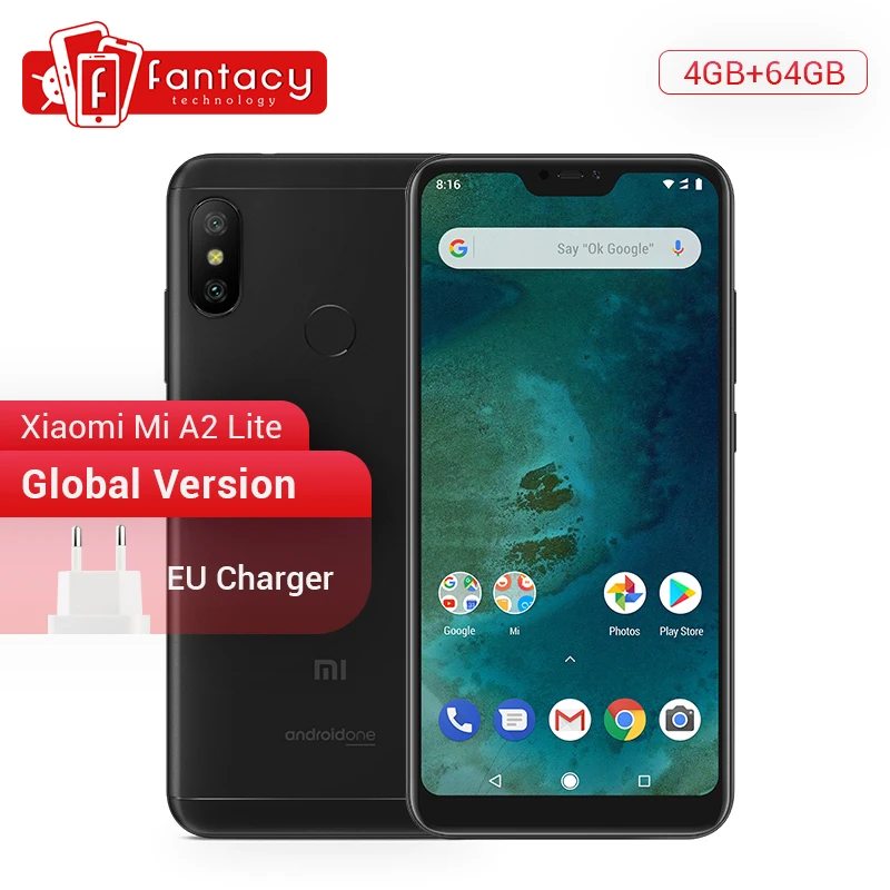 

Global Version Xiaomi Mi A2 Lite 4GB RAM 64GB ROM SmartPhone Snapdragon 625 Octa Core 5.84" 19:9 Full Dual AI Camera Android One