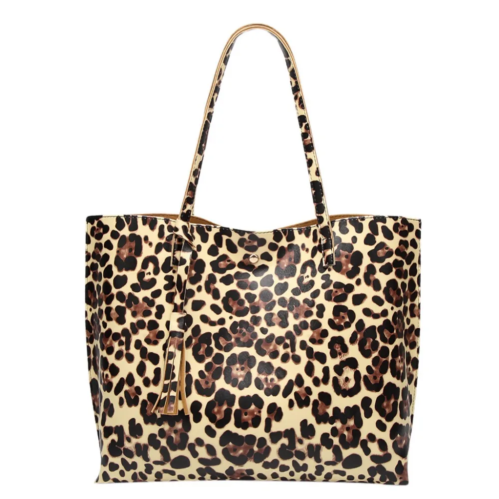 Women Leopard print Tote Bag Casual Hand Bags Big Capacity Woman ...