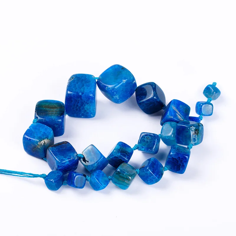 Top Quality Semi-precious Square Natural Stone Agata Strand Loose Beads Tower Chain DIY Jewelry Making For Necklace