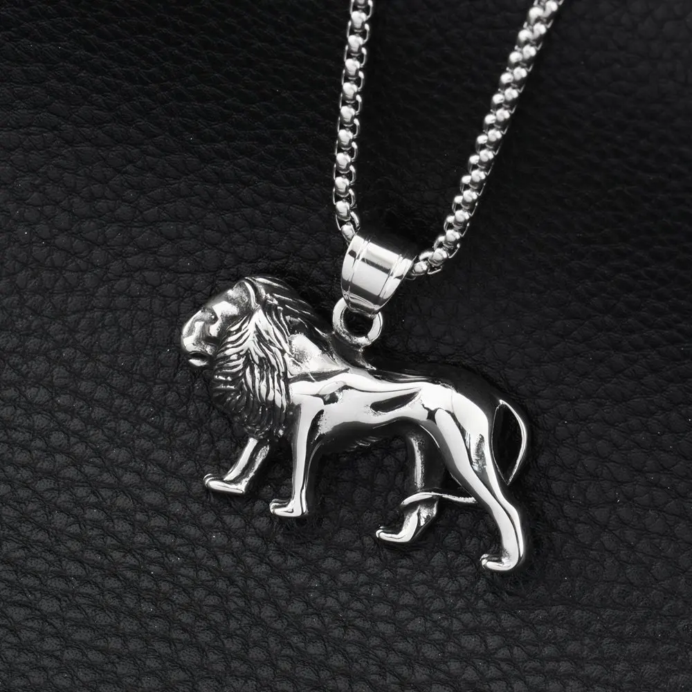

Hiphop Goofan Retro Lion Pendant Superior Quality Necklace Stainless Steel Fashion Jewelry For Men Women Gift STN989