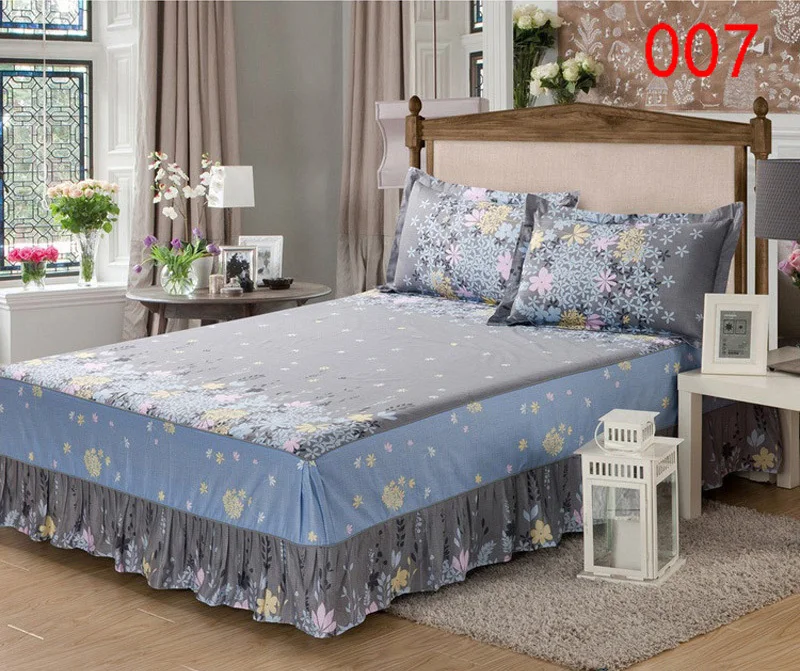Home Rosemary 1Pcs Cotton Bed Skirt Mattress Protective Cover Petticoat