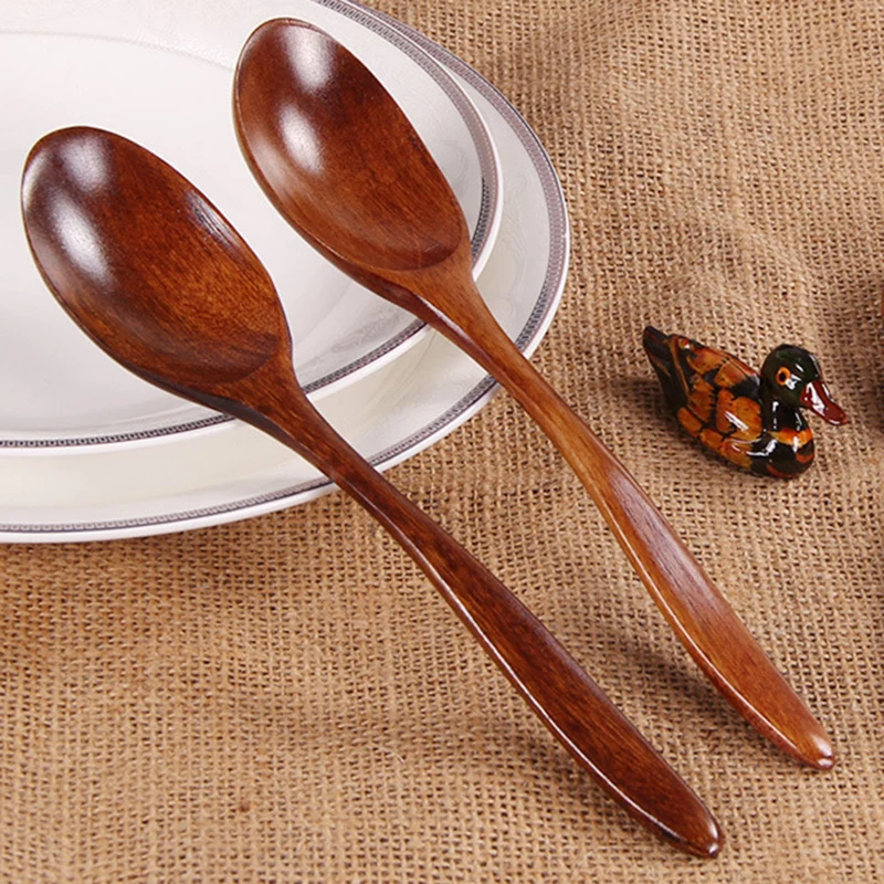 

Natural Wood Spoon Japanese Style wooden Tableware Dessert Coffee Tea Rice Spoon Honey Dipper Kitchen Kitchen Accessories