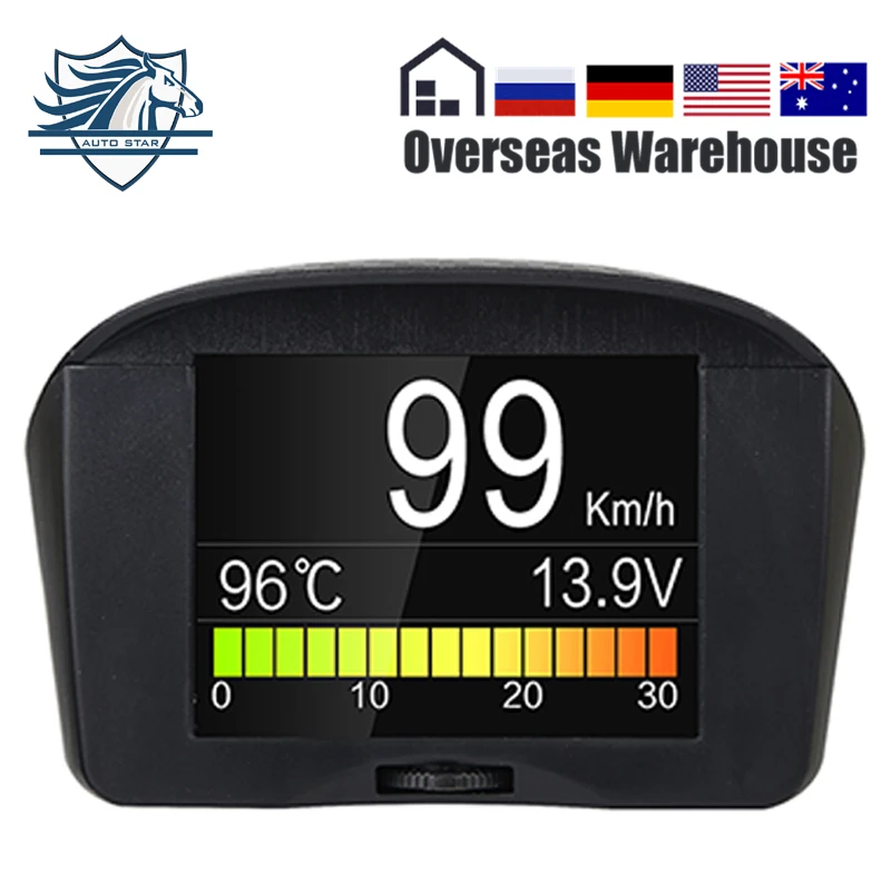 AUTOOL X50 Plus OBD HUD Head Up Display Car OBD2 II Meter Gauge Temp Voltage Speed Alarm Odometer 12V Diagnostic