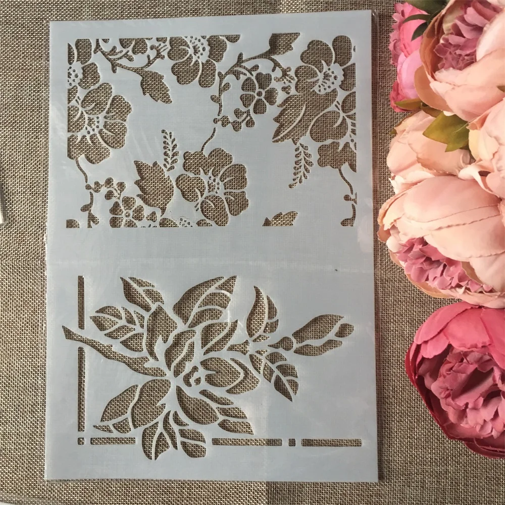 

1Pcs A4 Beautiful Flowers DIY Craft Layering Stencils Wall Painting Scrapbooking Stamping Embossing Album Paper Card Template