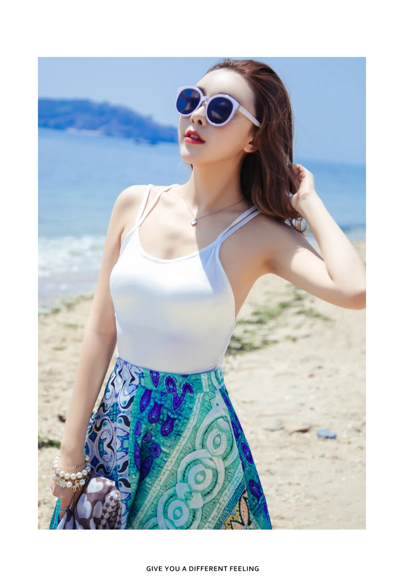Длинная пляжная юбка для путешествий, юбка, Пышное Платье-разлетайка из двух предметов, летняя шифоновая крутая юбка с геометрическим принтом в богемном стиле