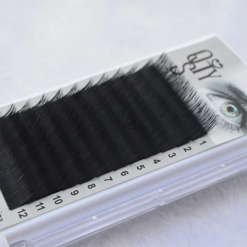 QSTY Individual false mink silk lashes eye lash extensions J B C Dcurl mix length makeup 5