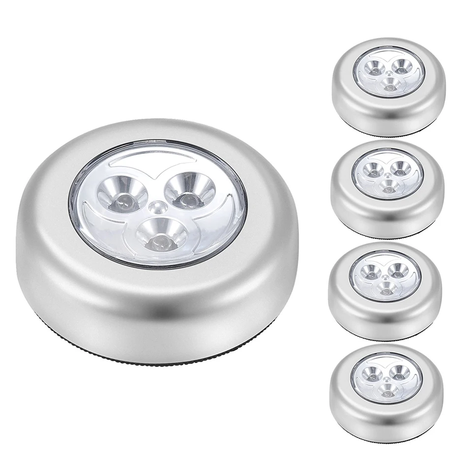 

Xsky Battery Powered Touch Control Night Light 3LEDs Under Cabinet Closet Push Stick On Lamp Home Kitchen Bedroom Automobile Use