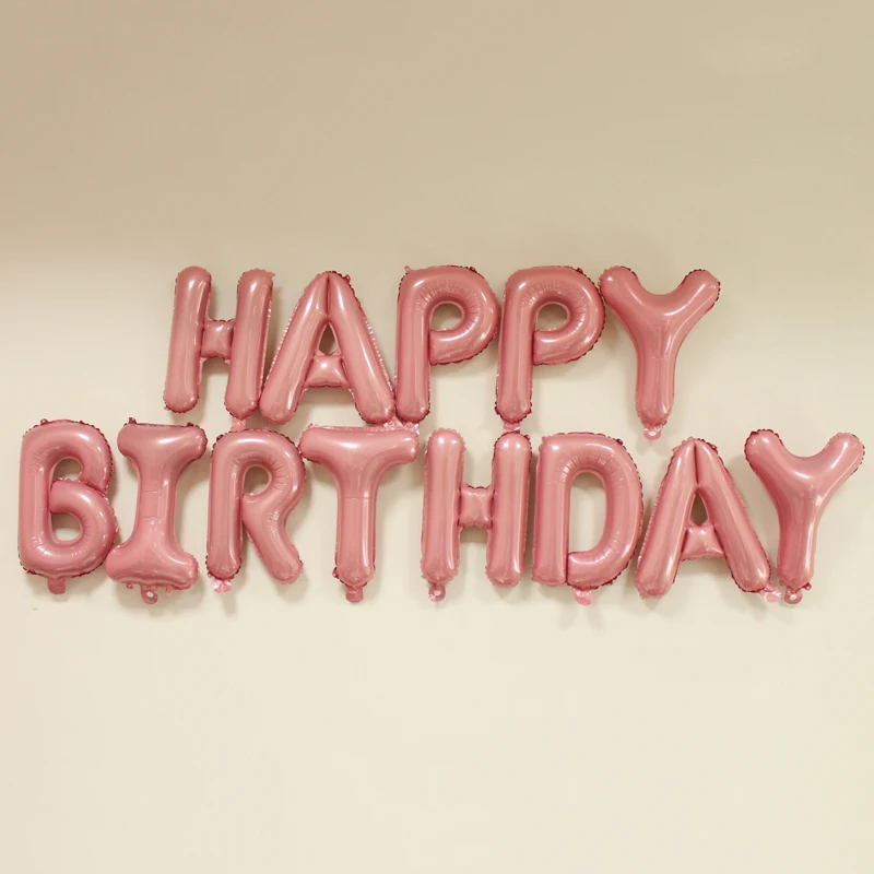 16 inch 13 pieces pink foil letter balloons happy birthday