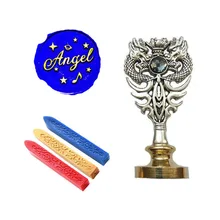 Индивидуальная восковая печать комплект печатей ангел звезда вселенная металлический Дракон ручка Подарочный винный набор пакет свадебные приглашения карта конверт печать штамп