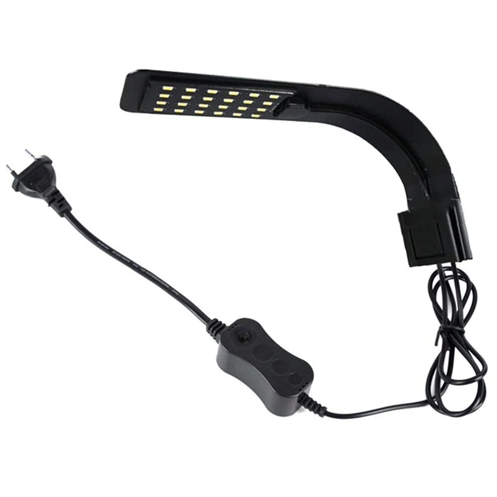 New Super Slim LED Aquarium Light Plants Grow Lighting Waterproof Clip on Lamp Aquarium Accessories Decoration - Цвет: EU Plug Black