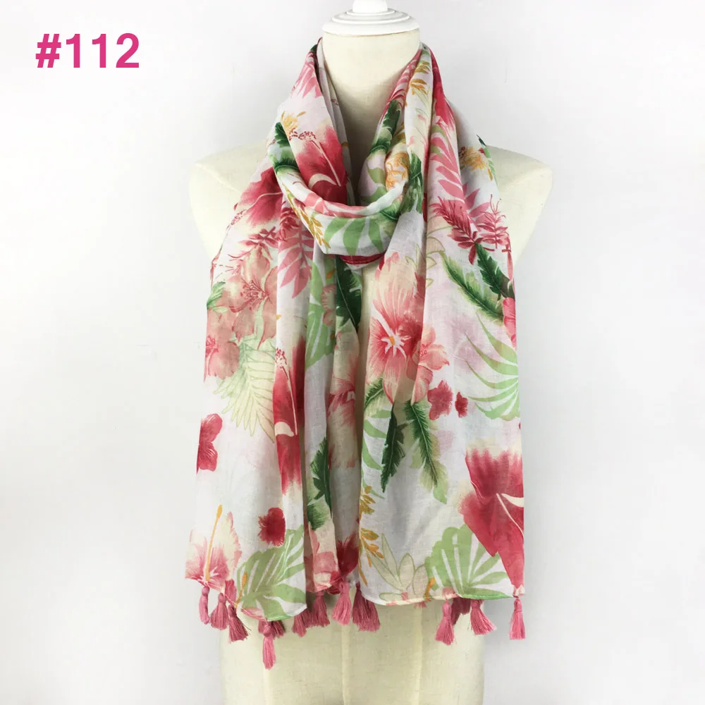 165 цветной дизайн модный кисточка Печатный шарф длинные хлопковые шали женский хиджаб шарф с бахромой - Цвет: as photo