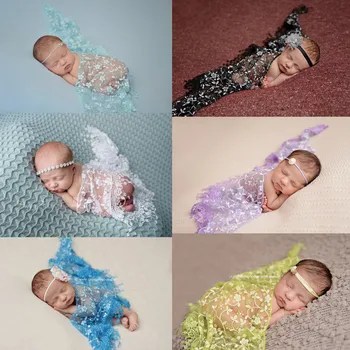 

Baby Wraps Photography Props Baby Lace Wrap Newborn Photo Props Accessories Scarves Newborn Photography Props Embroidery Scarf