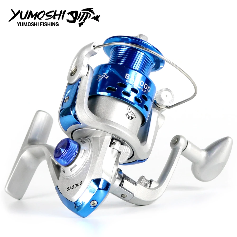 YUMOSHI Fishing Reel Carp Spinning Reel Carbon Front and Rear Drags 18KG Max Drag 12BB Spool Sea Boat Reel