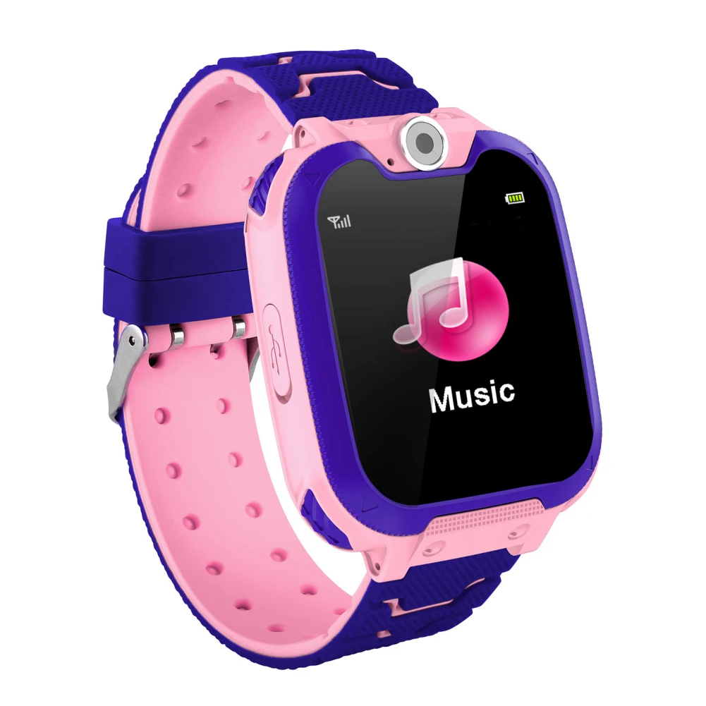 Pink S11 Детские умные часы, SOS телефон, детские музыкальные часы, цветной сенсорный экран, умные детские часы, игра, музыка, часы для мальчиков и девочек - Цвет: Pink