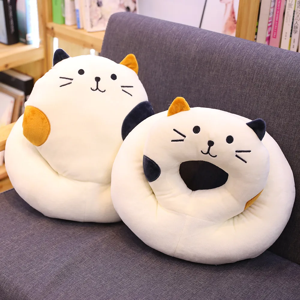  Nooer Washable Cute Cat Soft Nap Pillow Office Sleep Pillow Office Table School Desk Cushion Girlfr