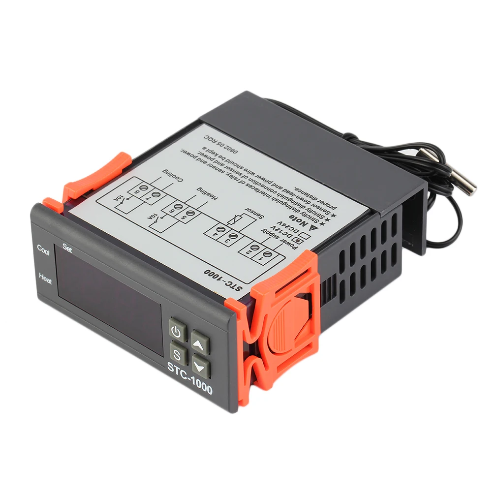 Kebeteme STC-1000 AC DC 12 В 24 В два реле Выход цифровой Температура контроллер термостат-50~ 99 градусов С Сенсор