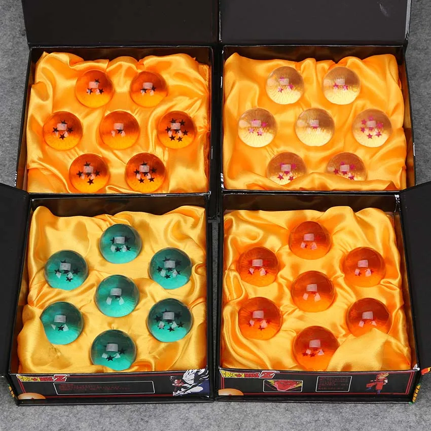 7 unids/set 4 cm Dragon Ball Z 7 estrellas bolas de cristal BOLA DE DragonBall juego completo en ...