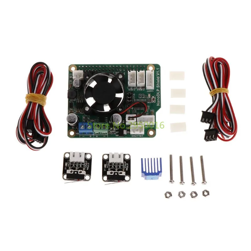 

NanoDLP Shield V1.1 Expansion Board For Raspberry Pi 3B +Limit Switch +Heatsink 3D Printer Parts Accessories C26