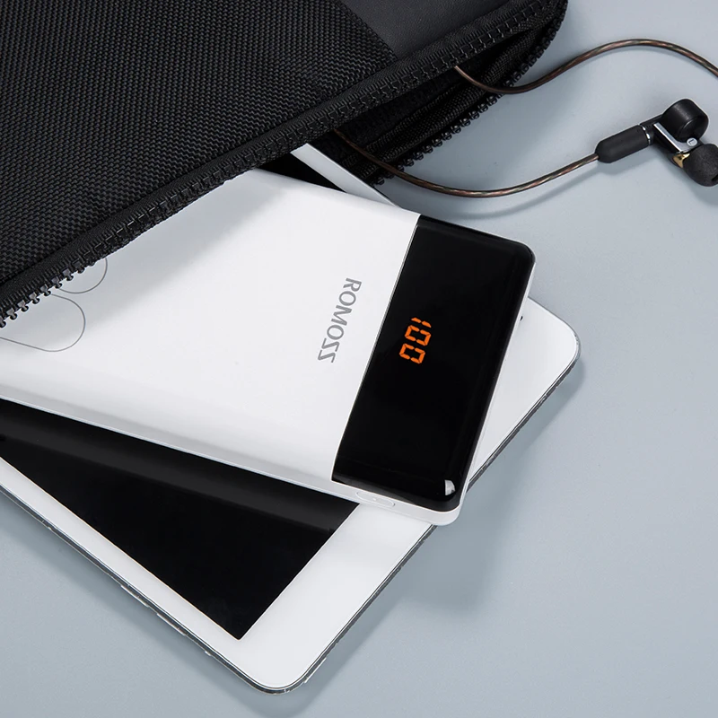 20000 мАч ROMOSS LT20 внешний аккумулятор с двумя usb-портами внешний аккумулятор с светодиодный дисплеем быстрое портативное зарядное устройство для телефонов Xiaomi