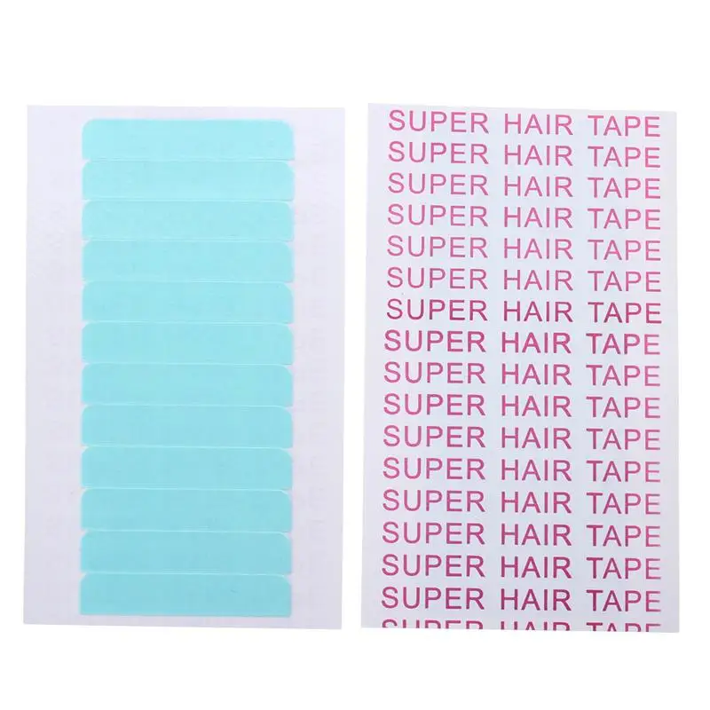 60pcs 5 Sheets 4cm*0.8cm Hair Tape Adhesive Glue Double Side Tape Waterproof For Lace Wig Feature Human Hair Extension Tool