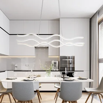 

Living room lamp rectangular thin led chandelier Nordic bedroom lamp modern minimalist study dining room room chandelier