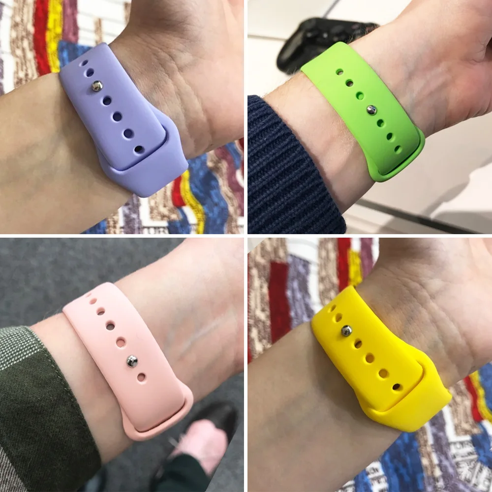 2018 цветной мягкий силиконовый сменный спортивный ремешок для 38 мм и 42 Apple Watch Series123